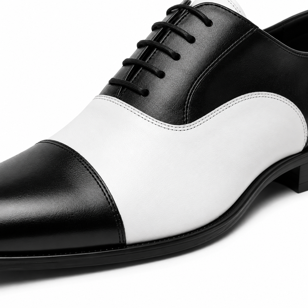 Black & White Leather Oxford Dress Shoes | Berrigton Naidi