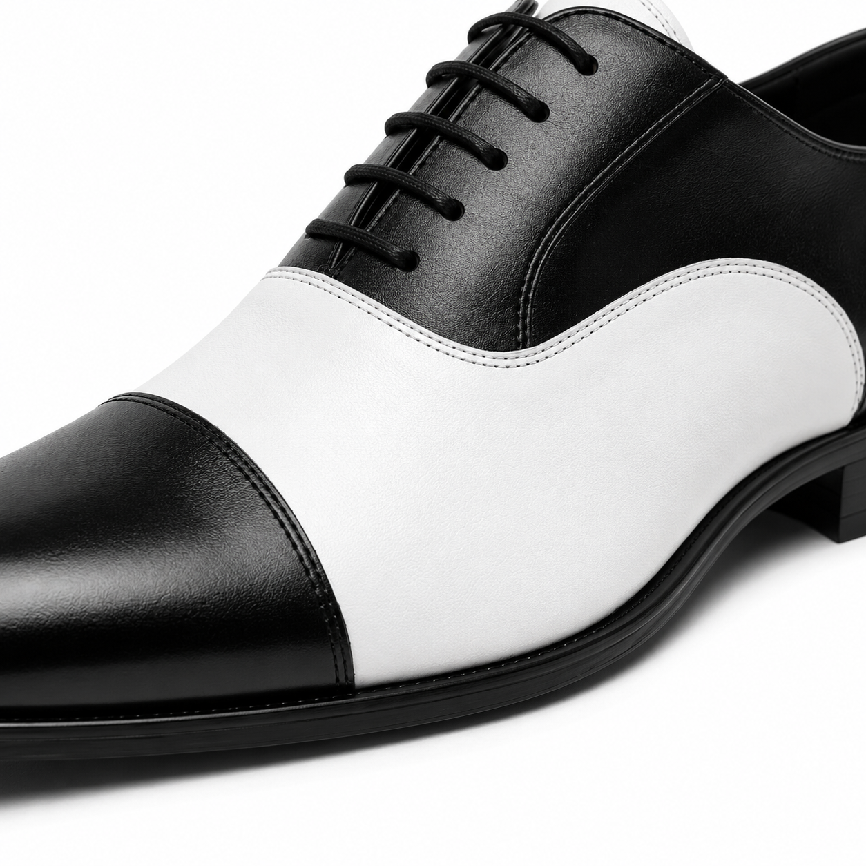Black & White Leather Oxford Dress Shoes | Berrigton Naidi