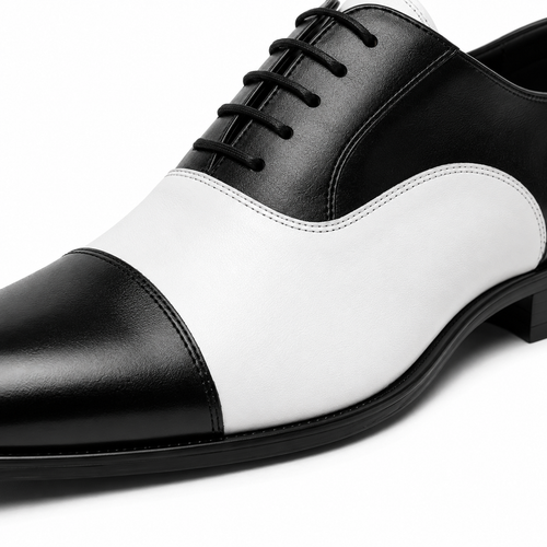 Black & White Leather Oxford Dress Shoes | Berrigton Naidi