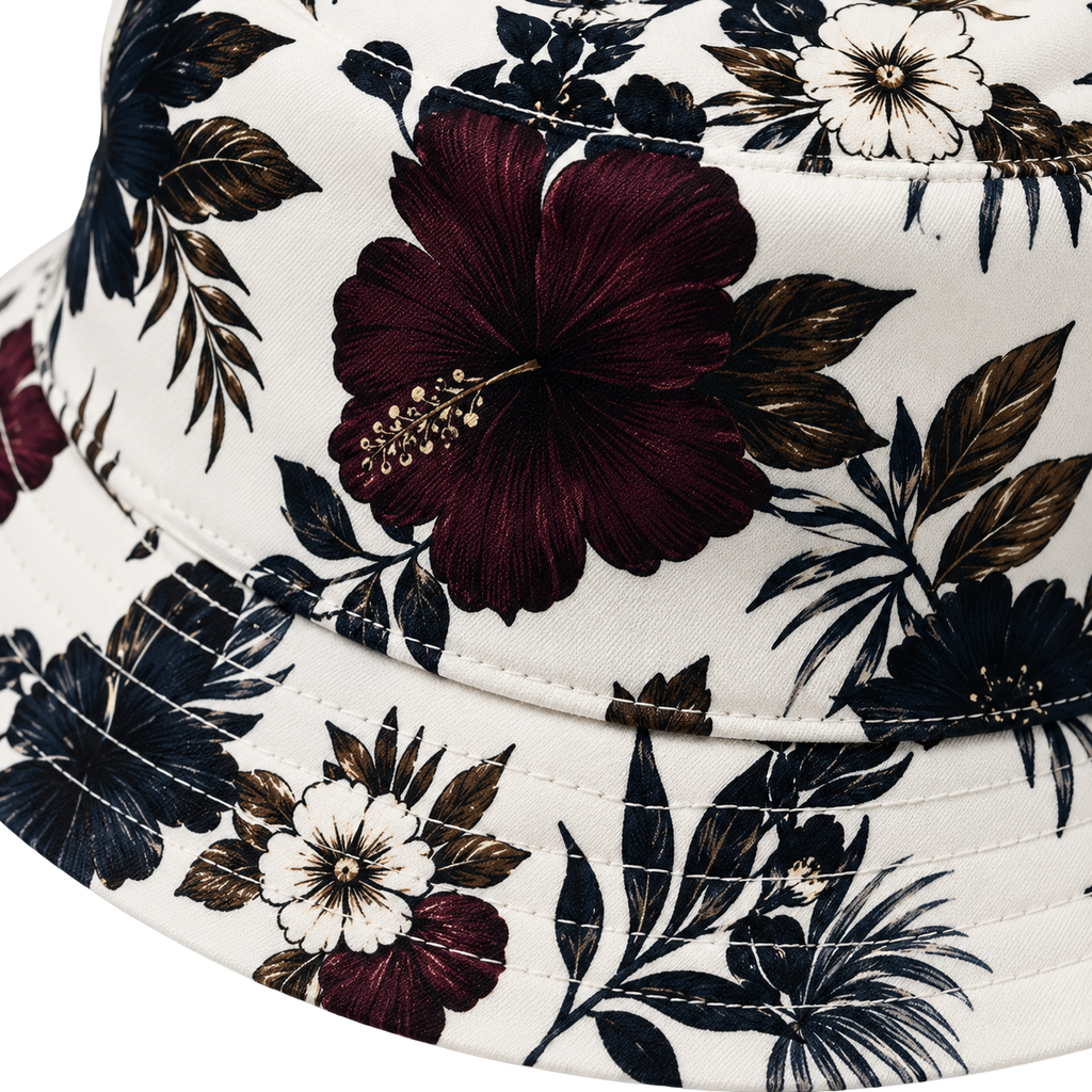 White Floral Print Bucket Hat | Berrigton Naidi