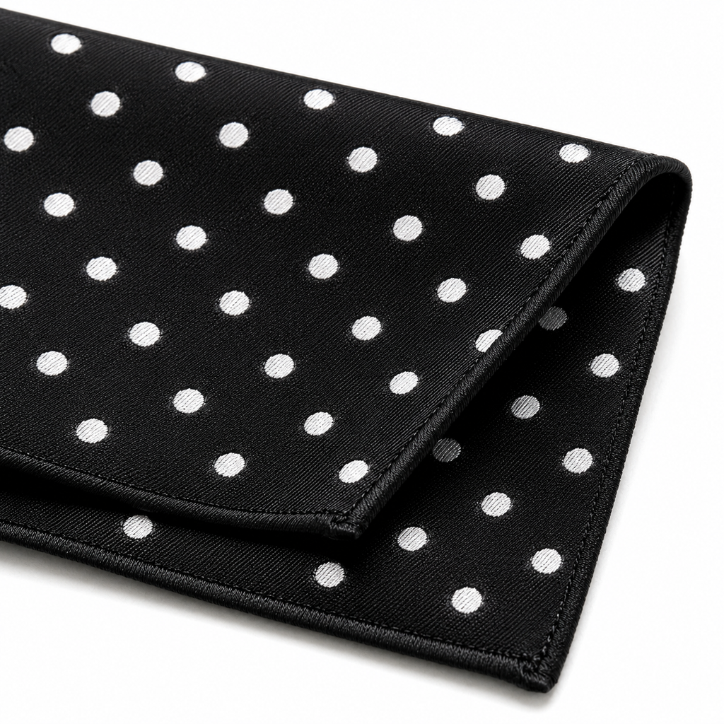 Black Polka Dot Pocket Square | Berrigton Naidi