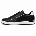 Black Leather Trainers with White Accents | Berrigton Naidi