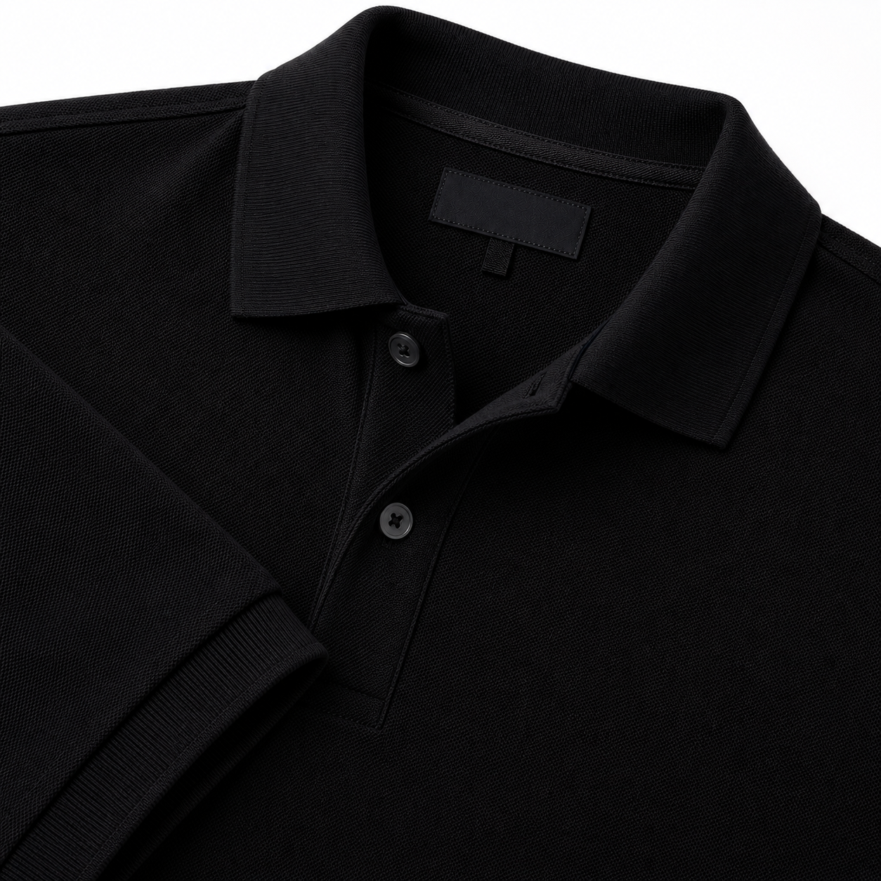 Classic Black Cotton Piqué Polo Shirt | Berrigton Naidi