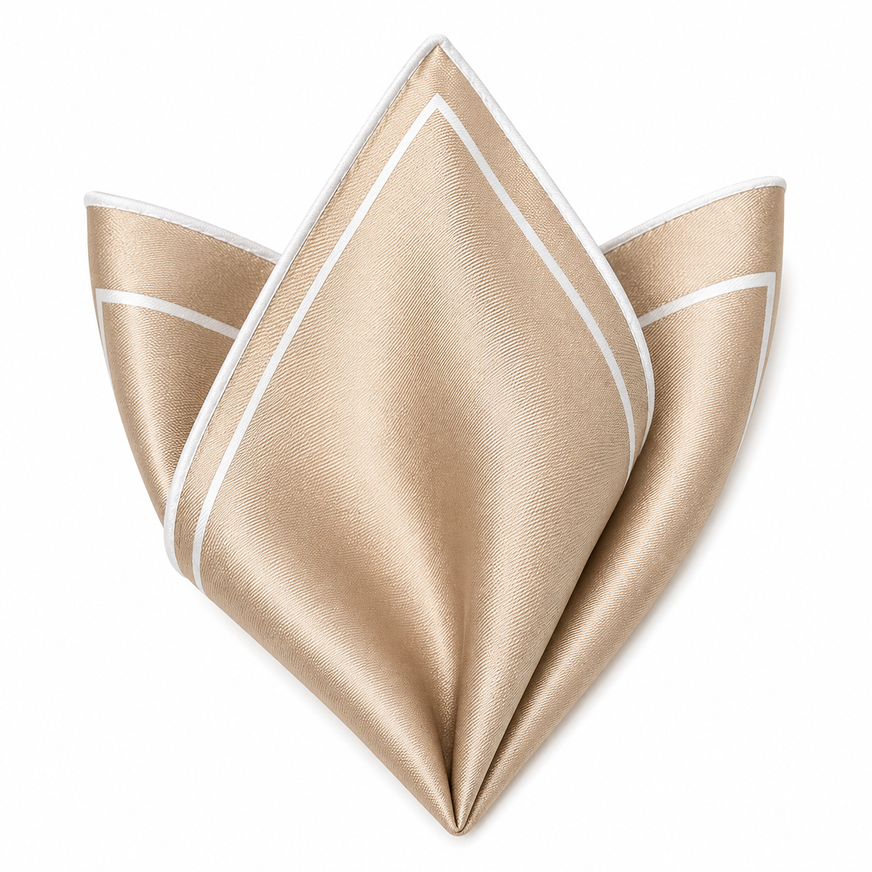 Beige Pocket Square with White Trim | Berrigton Naidi