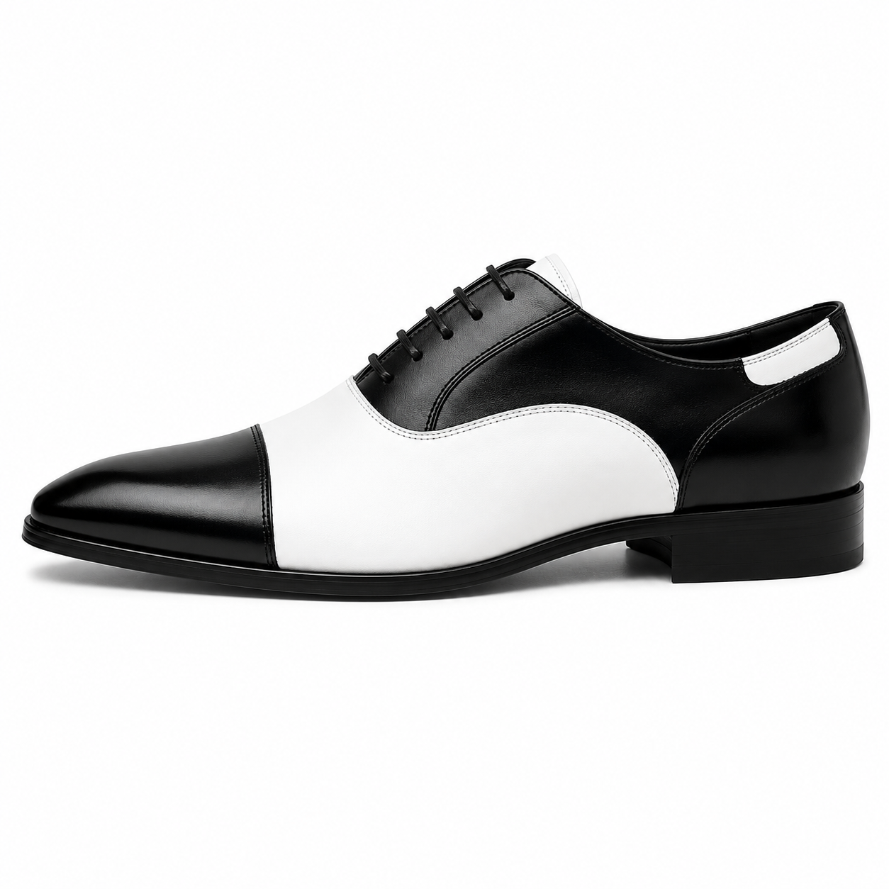 Black & White Leather Oxford Dress Shoes