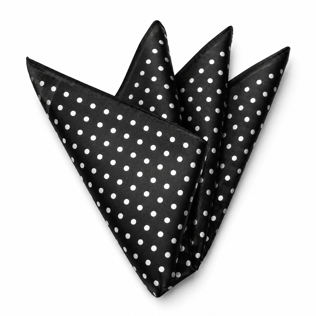 Black Polka Dot Pocket Square | Berrigton Naidi