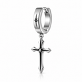Stainless Steel Cross Pendant Hoop Earring | Berrigton Naidi